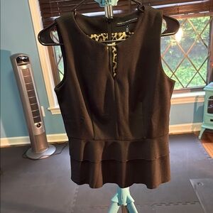 White House Black Market Black Textured Top